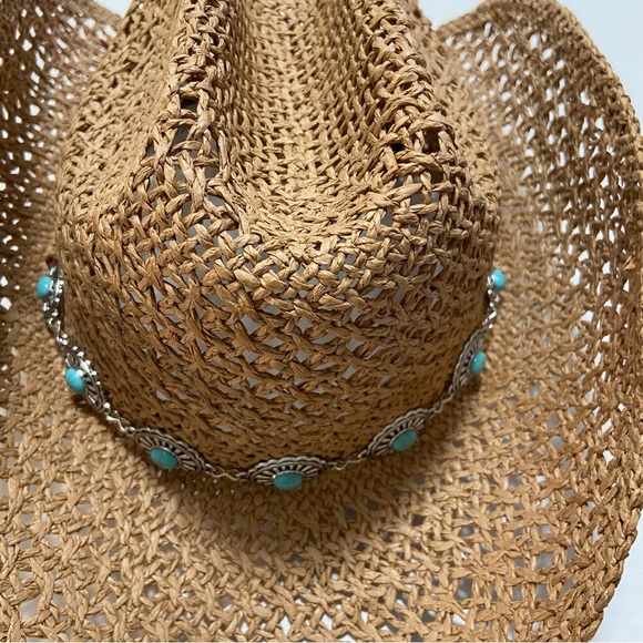 Cowboy Hat with Turquoise Colored  Accents - Picture 8 of 15